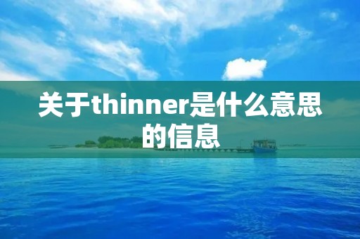 关于thinner是什么意思的信息
