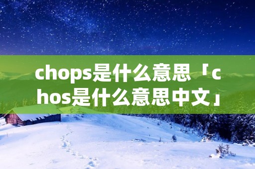 chops是什么意思「chos是什么意思中文」