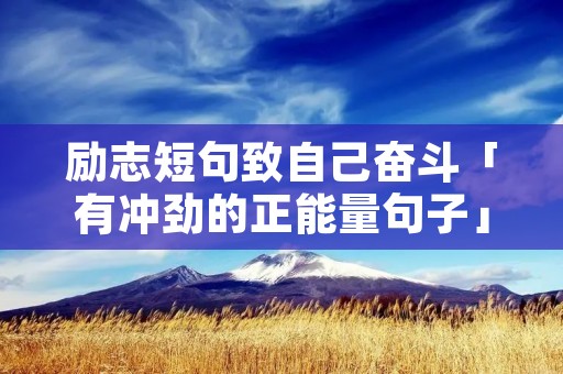 励志短句致自己奋斗「有冲劲的正能量句子」