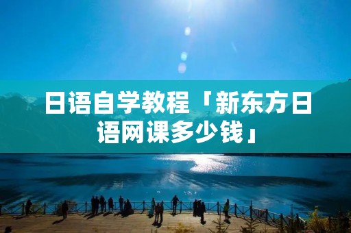 日语自学教程「新东方日语网课多少钱」