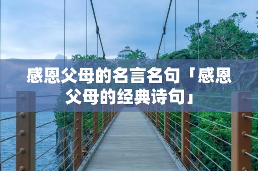 感恩父母的名言名句「感恩父母的经典诗句」
