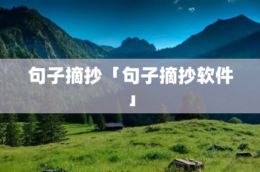 句子摘抄「句子摘抄软件」