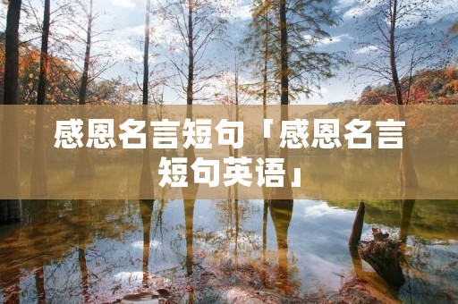 感恩名言短句「感恩名言短句英语」 感恩名言短句「感恩名言短句英语」