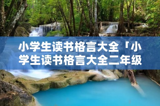 小学生读书格言大全「小学生读书格言大全二年级」