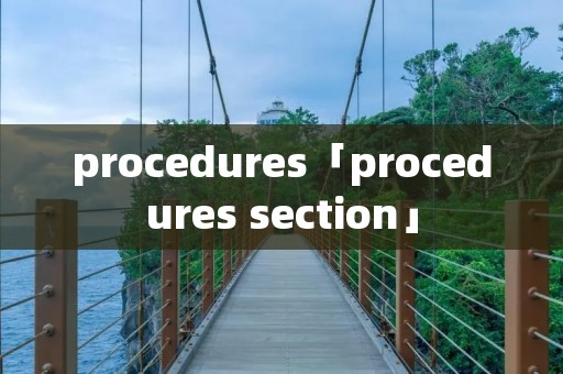 procedures「procedures section」 procedures「procedures section」