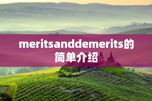 meritsanddemerits的简单介绍 meritsanddemerits的简单介绍