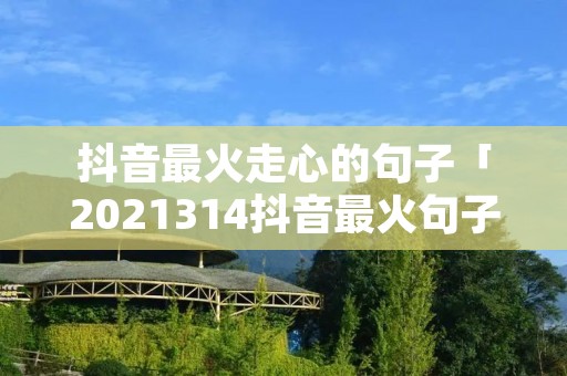 抖音最火走心的句子「2021314抖音最火句子」