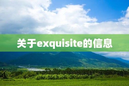 关于exquisite的信息