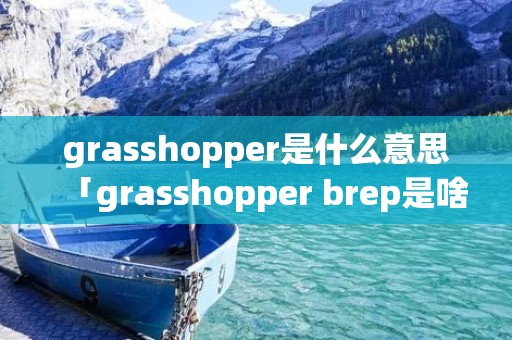 grasshopper是什么意思「grasshopper brep是啥」 grasshopper是什么意思「grasshopper brep是啥」