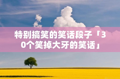 特别搞笑的笑话段子「30个笑掉大牙的笑话」