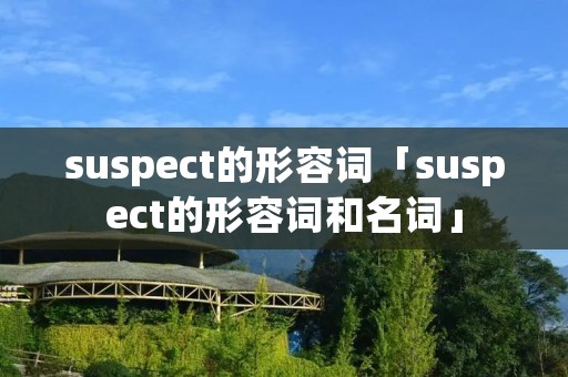 suspect的形容词「suspect的形容词和名词」