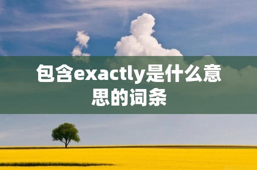 包含exactly是什么意思的词条 包含exactly是什么意思的词条