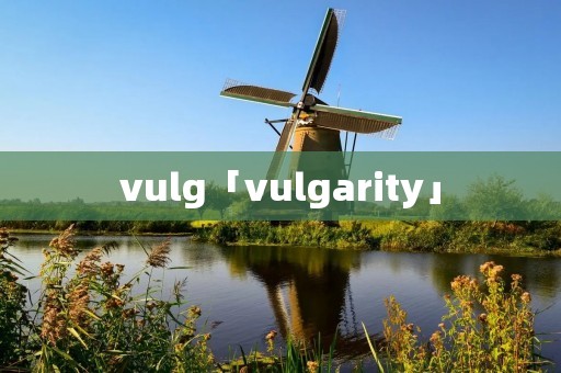 vulg「vulgarity」