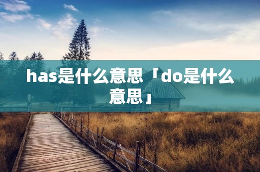 has是什么意思「do是什么意思」 has是什么意思「do是什么意思」