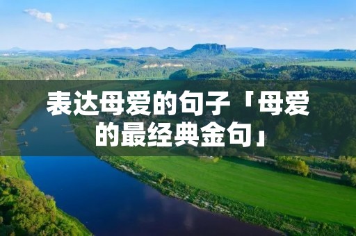 表达母爱的句子「母爱的最经典金句」