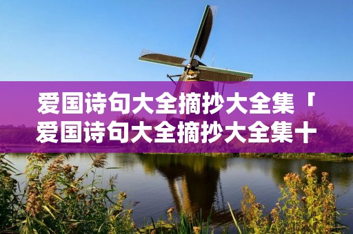 爱国诗句大全摘抄大全集「爱国诗句大全摘抄大全集十字」