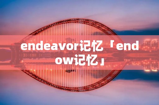 endeavor记忆「endow记忆」