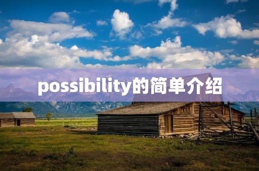 possibility的简单介绍 possibility的简单介绍