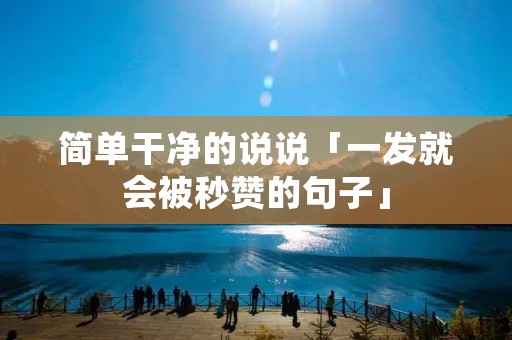 简单干净的说说「一发就会被秒赞的句子」