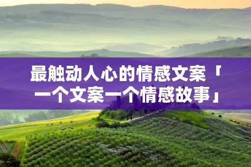 最触动人心的情感文案「一个文案一个情感故事」