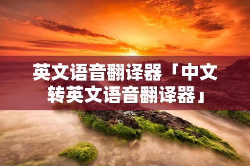 英文语音翻译器「中文转英文语音翻译器」