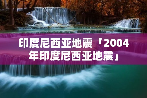 印度尼西亚地震「2004年印度尼西亚地震」