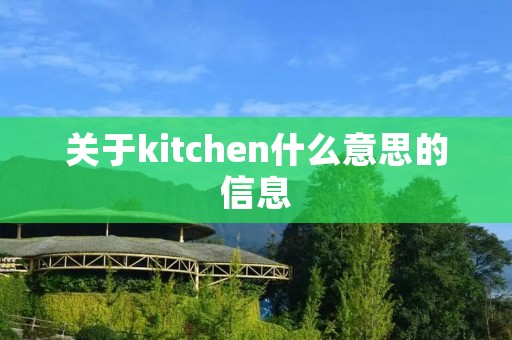 关于kitchen什么意思的信息
