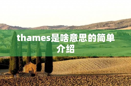 thames是啥意思的简单介绍 thames是啥意思的简单介绍