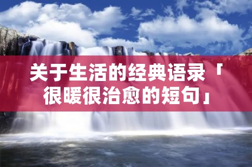 关于生活的经典语录「很暖很治愈的短句」 关于生活的经典语录「很暖很治愈的短句」