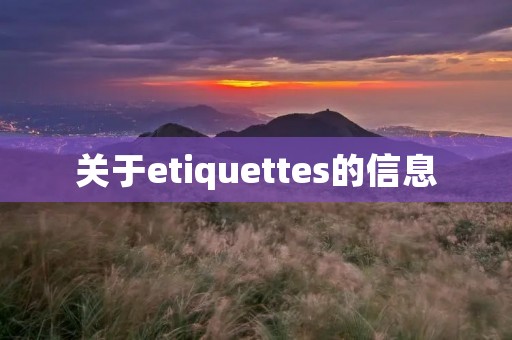 关于etiquettes的信息