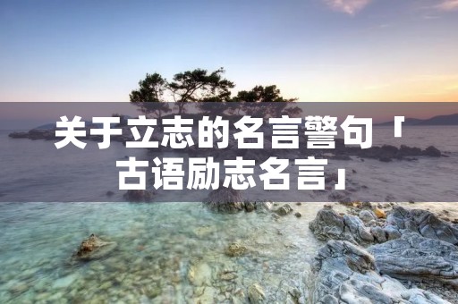 关于立志的名言警句「古语励志名言」