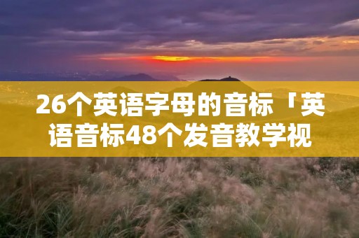 26个英语字母的音标「英语音标48个发音教学视频」