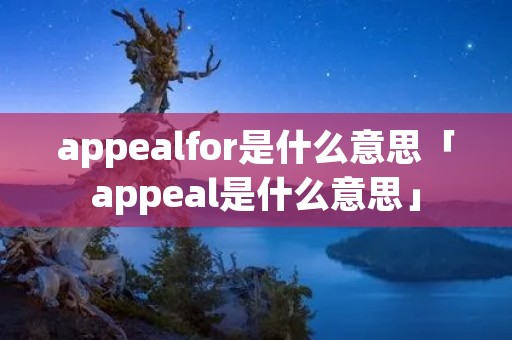 appealfor是什么意思「appeal是什么意思」