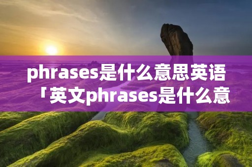 phrases是什么意思英语「英文phrases是什么意思」