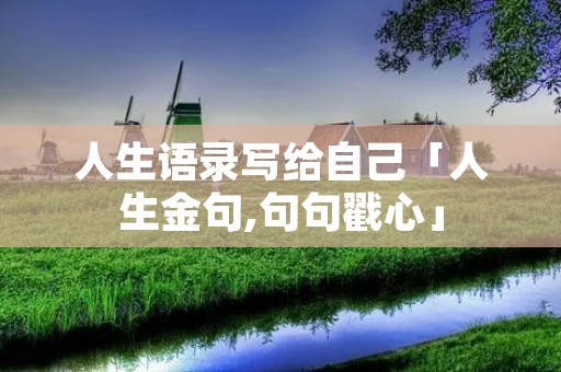人生语录写给自己「人生金句,句句戳心」