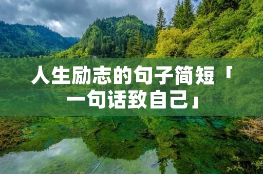 人生励志的句子简短「一句话致自己」