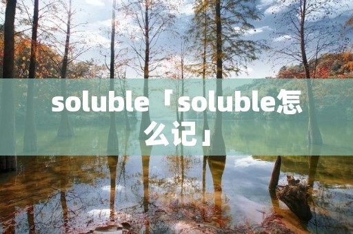 soluble「soluble怎么记」