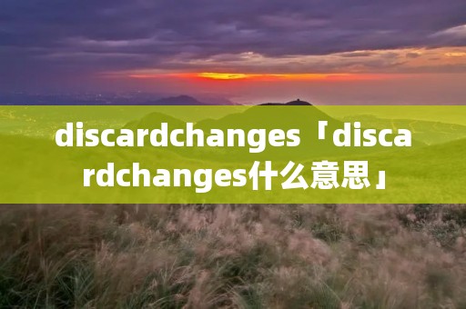 discardchanges「discardchanges什么意思」
