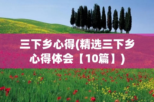 三下乡心得(精选三下乡心得体会【10篇】) 三下乡心得(精选三下乡心得体会【10篇】)