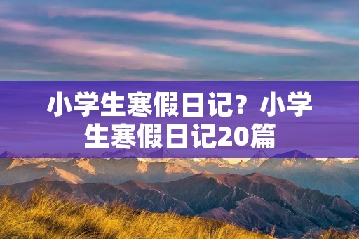 小学生寒假日记?小学生寒假日记20篇 小学生寒假日记?小学生寒假日记20篇