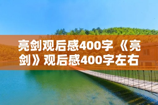亮剑观后感400字 《亮剑》观后感400字左右