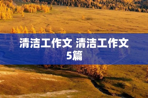 清洁工作文 清洁工作文5篇