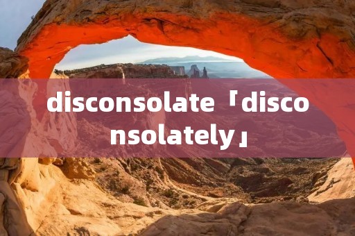 disconsolate「disconsolately」 disconsolate「disconsolately」