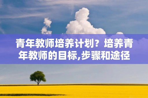 青年教师培养计划?培养青年教师的目标,步骤和途径及成效 青年教师培养计划?培养青年教师的目标,步骤和途径及成效