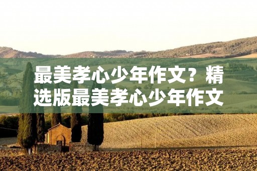 最美孝心少年作文？精选版最美孝心少年作文5篇