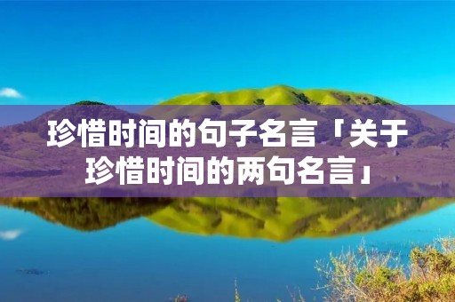 珍惜时间的句子名言「关于珍惜时间的两句名言」