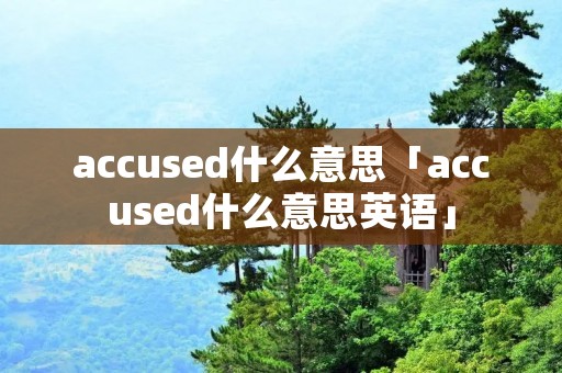 accused什么意思「accused什么意思英语」