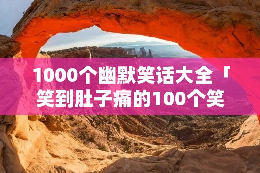 1000个幽默笑话大全「笑到肚子痛的100个笑话」