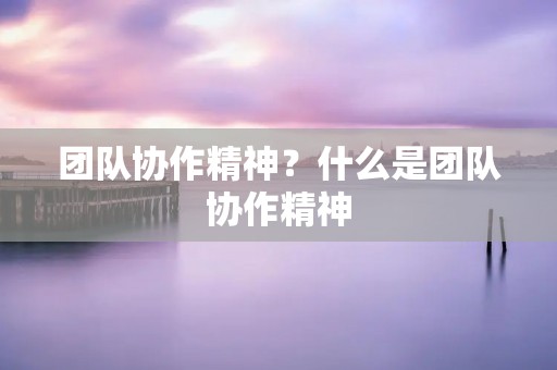 团队协作精神?什么是团队协作精神 团队协作精神?什么是团队协作精神