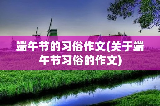 端午节的习俗作文(关于端午节习俗的作文)